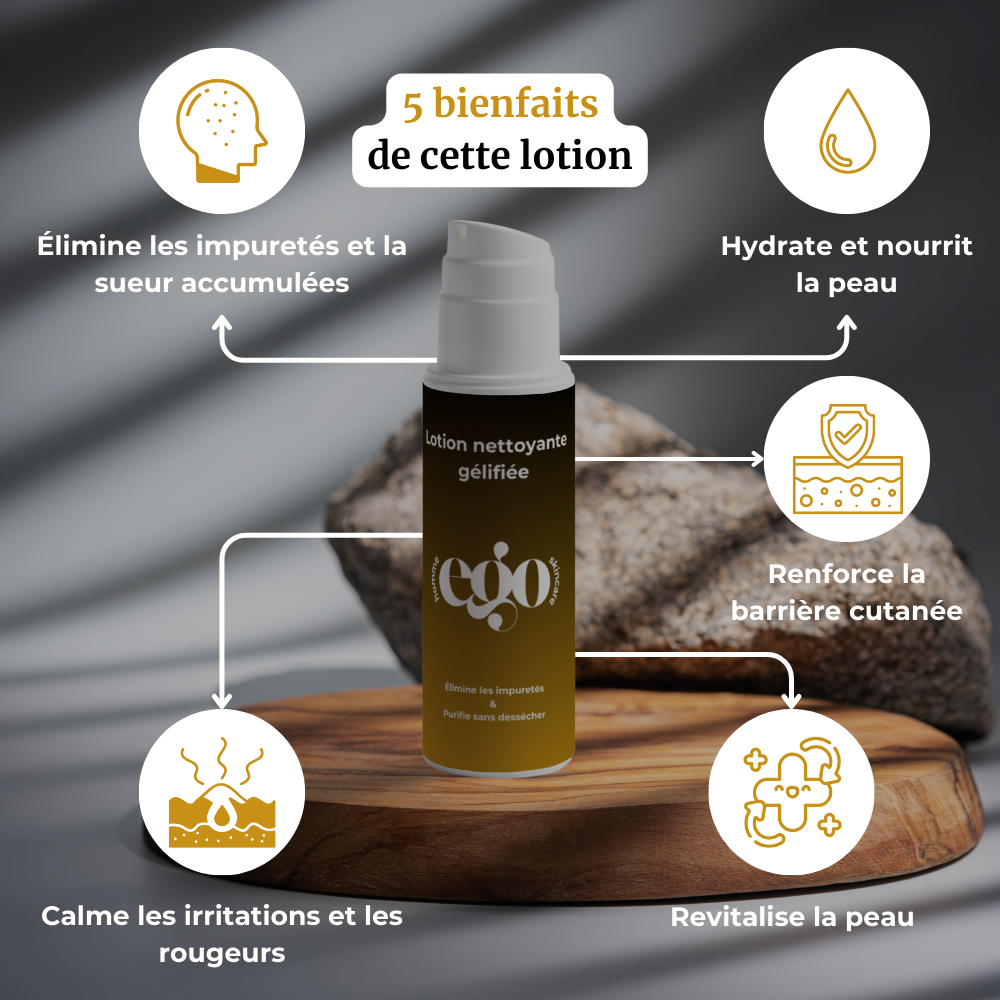 Lotion nettoyante gélifiée